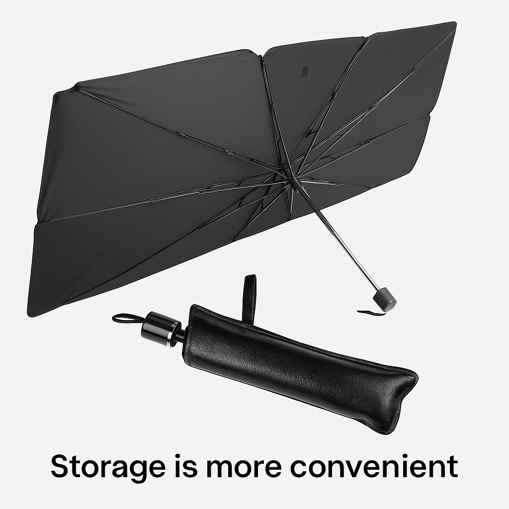 Car Umbrella Sunshade for Windshield – Foldable UV Reflective Cover