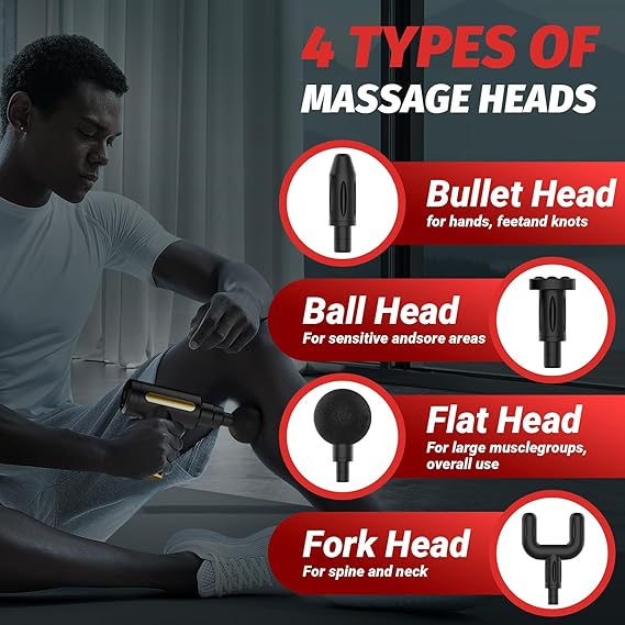 Ultra-Quiet Deep Tissue Portable Massage Gun – Muscle Recovery & Pain Relief